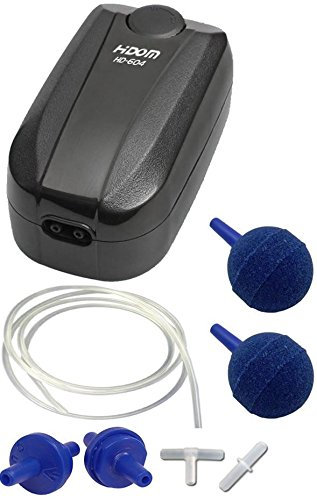 Hidom 4.5w Aquarium Adjustable Air Pump Twin Valve HD-604 with Accessories