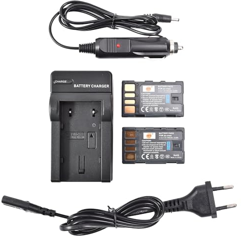 DSTE®(2 Pack)Ersatz Batterie und DC36E Reise Ladegerät Compatible für JVC BN-VF808U GZ-MG130 GZ-MG131 GZ-MG132 GZ-MG133 GZ-MG134 GZ-MG135 GZ-MG148 GZ-MG150 GZ-MG155 GZ-MG175 GZ-MG177 GZ-MG255 GZ-MG275