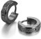 JewelryWe Schmuck Herren Damen Ohrringe, Edelstahl, Sandgestrahlt Creolen Hoop Huggie Ohrstecker, Schwarz