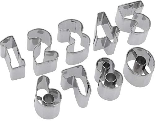 Westmark Ausstechformen-Set, Zahlen, Rostfreier Edelstahl, 0-9, 9-tlg., Silber, 35382280