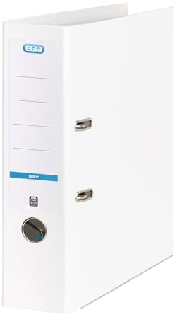 Elba Premium Akten-Ordner A4, smart Pro plus, 8 cm breit, Kunststoff Ordner, weiss, 1 Stück