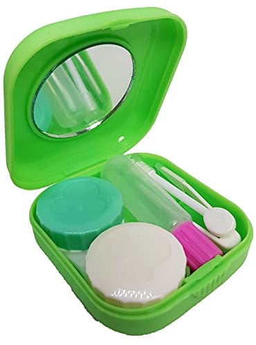 Green Mini Contact Lens Travel Kit Case - Pocket Size -