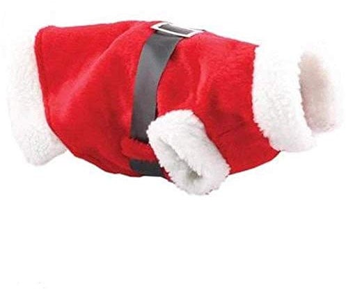 Christmas Decorations Red Christmas Pet Puppy Dog Cat Christmas Costume Santa Claus Hood Monkey Suit - Design 1, 1 Pack