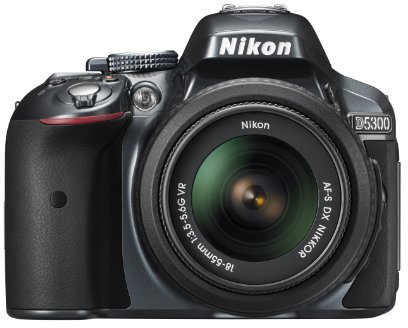 Nikon D5300 SLR-Digitalkamera (24,2 Megapixel, 8,1 cm (3,2 Zoll) LCD-Display, Full HD, HDMI, WiFi, GPS, AF-System mit 39 Messfeldern) Kit inkl. AF-S DX 18-55 VR Objektiv anthrazit