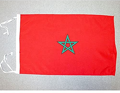 AZ FLAG Bandera de Marruecos 45x30cm - BANDERINA MARROQUÍ 30 x 45 cm cordeles