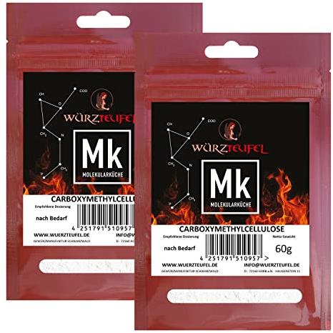 Carboxymethylcellulose, CMC, Lebensmittelkleber, E 466. Molekulare Küche. 2 Beutel je 60g. (120g)