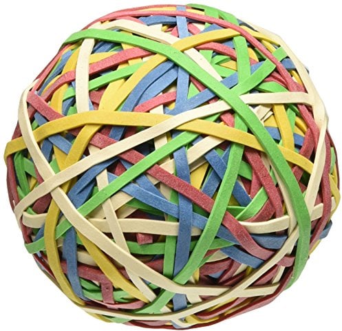 ACCO Rubber Band Ball, 275 Bands per Ball, Assorted Colors (A7072153)