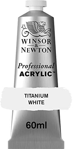 Winsor & Newton 2320644 Professional Acrylfarbe in Künstlerqualität, hohe Farbbrillanz & Deckkraft, Archivqualität, 60ml Tube - Titanweiss