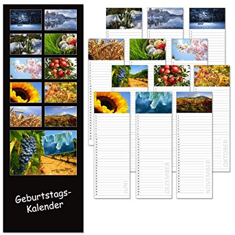 LYSCO Geburtstagskalender XXL - Neutral und Jahresunabhängig mit 12 Monaten, hervorragende Ausführung, gut beschreibbar, immerwährender Kalender für ihre Geburtstagstermine