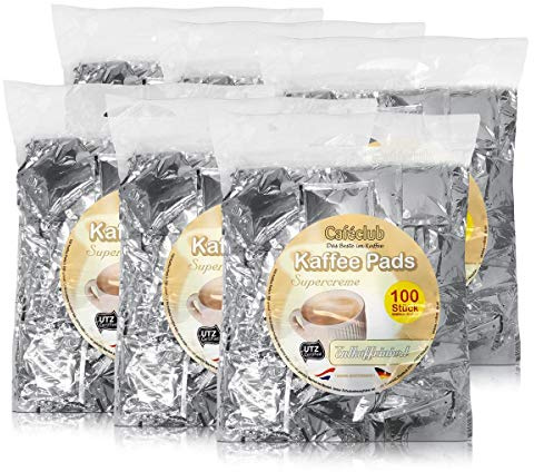 6x Cafeclub Entkoffeniert Kaffeepads Megabeutel je 100 stk. einzeln verpackt