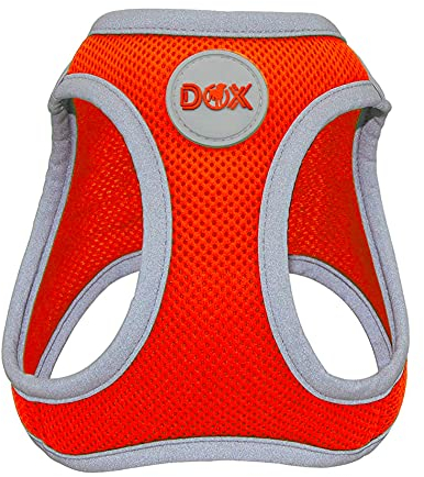 DDOXX Reflektierendes Airmesh Step-In Hundegeschirr - Verstellbare Brust Welpengeschirr für alle Größen - XL (Pink)