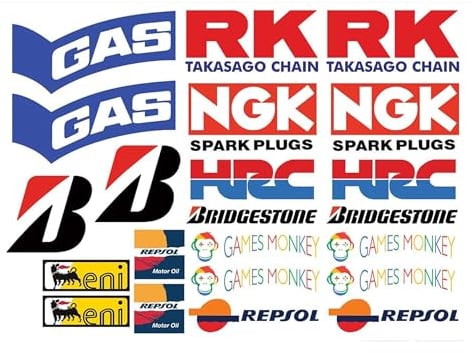 Set de 22 pegatinas para moto de patrocinadores para SBK, Honda, Yamaha, Ducati, Suzuki, BMW o Aprilia