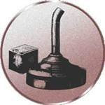 S.B.J - Sportland Pokal/Medaille Emblem, Motiv Eisstockschießen, Durchmesser 50 mm, Bronze