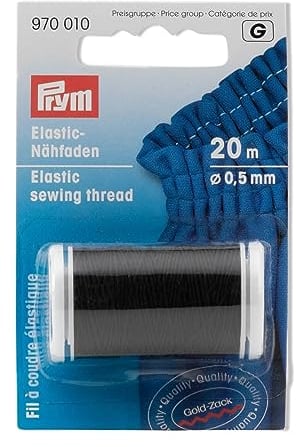 Prym Consu Nähgarn, Polyester, Schwarz, 20 Meter Länge x 0,5 mm Dicke