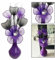 Flourish Vase with Artificial Flowers - Purple, Pre-Arranged - Perfect for Home Decor and Living Room Decoration, Bedroom or Bathroom Ornament