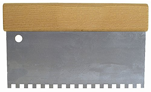 Stubai 447303 Spatule à colle avec manche en bois D4, Argent/beige, 200 mm