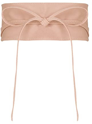 KRISP Ceinture femme Obi Simili Cuir Large Chic élégante pour robe Soiré Cérémonie Cérémonie, Taupe, Taille Unique, 14987-TAU-OS