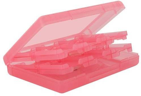 Skque harte Kunststoff Tasche Etui Aufbewahrer 28 in 1 Game Card Case Spiele Karten Box für Nintendo DS Lite, Dsi, 3DS, helles pink