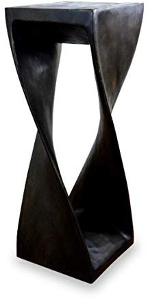 livasia Massivholzsäule gedrehtes Podest Blumensäule hoher Beistelltisch (Handarbeit) Blumenhocker (schwarz)