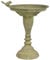 Esschert Design Aged Metal Grün Vogeltränke auf Fuß aus veraltetem Metall, 23,9 x 23,9 x 32,5 cm