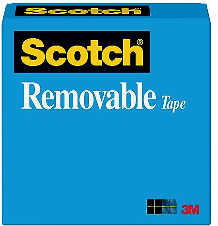Scotch 3M Ruban adhésif Amovible, 1 x 36 m, 811 (T9631811), Multicolore, 2,75 x 2,75 x 0,6 cm