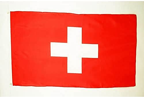 AZ FLAG - Drapeau Suisse - 150x90 cm - Drapeau Helvétique 100% Polyester Avec Oeillets Métalliques Intégrés - Pavillon 110 g