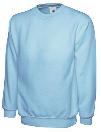 Uneek 300g Plain Classic Crewneck Sweatshirt -Sky Blue - Large