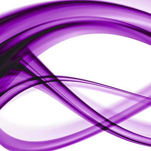 ARTland Wanddeko Glasbilder Wandbild Glas Bild einteilig Quadratisch Design Abstrakte Kunst Rauch Wellen Muster Lila Violett S7MV