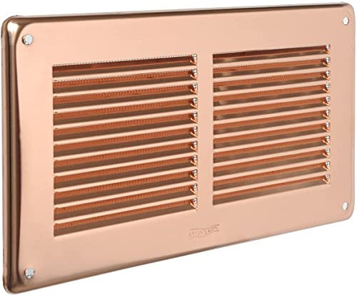 La Ventilazione 27676-24 Gra20R Griglie Aerazione Rame con Rete Rettangolare, 240x140 mm
