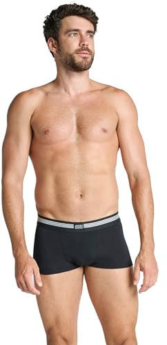 Jockey Cotton Stretch Short Trunk 3Pack, Black Stripe, L
