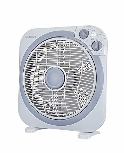 Bastilipo - Ventilador Box fan, 45W, con temporizador, Zahara