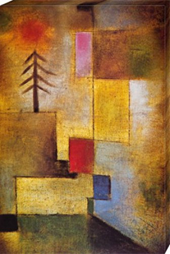 1art1 Paul Klee Poster Kleines Tannenbild, 1922 Bilder Leinwand-Bild Auf Keilrahmen | XXL-Wandbild Poster Kunstdruck Als Leinwandbild 120x80 cm