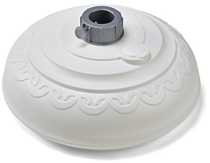 Patio Living Concepts, 00141, Durable Rust Free Molded Resin, Patio Umbrella Base, 30 pounds Holding Force, 14 1/2 D & 6 1/2 H, White