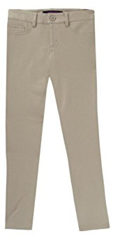 French Toast Girls' Big Stretch Skinny 5 Pocket Knit Pant, Khaki, 8