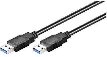 goobay 95717 USB-A auf USB A 3.0 Ladekabel / Universal USB Kabel Typ A / Schnellladekabel 5 Gbits / Datenkabel Smartphone / 3fach Schirmung / Schwarz / 1m