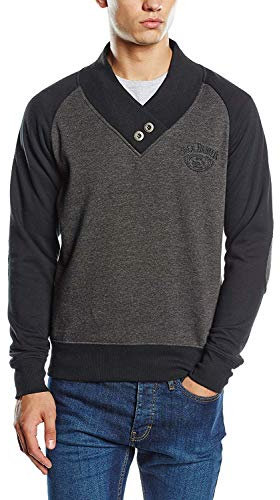 Jack Daniel Men's Jumper, Grey/Black, Small