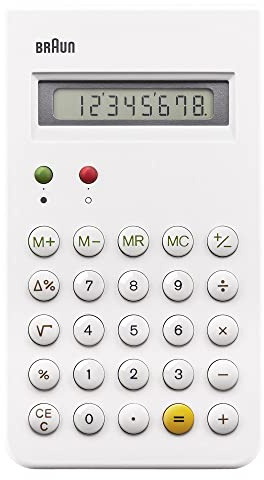 BRAUN BNE 001 BK KULT-TASCHENRECHNER, DIETER RAMS, 8 STELLIGES LCD-DISPLAY INKLUSIVE HARTSCHALEN-SCHIEBECOVER,WISS