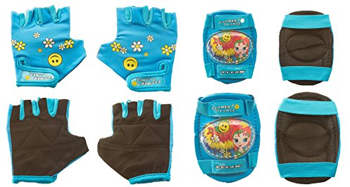 Titan Flower Power Princess Multisport BMX- und Skateboard Schutz Pad Set