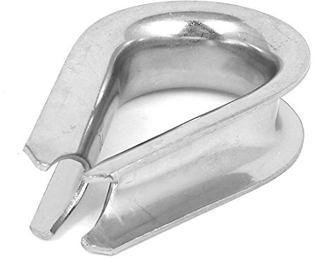 uxcell® a15060500ux0142 20mm 3/4-inch Stainless Steel Wire Rope Cable Thimbles Silver Tone