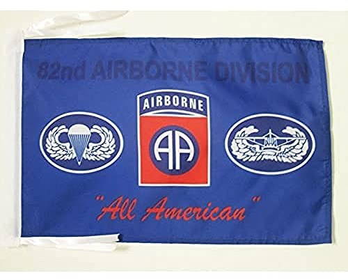 AZ FLAG - Drapeau USA Airborne 82e - 45x30 cm - Pavillon Américain – Armée Etats-Unis 100% Polyester Avec Deux Cordelettes - 20g