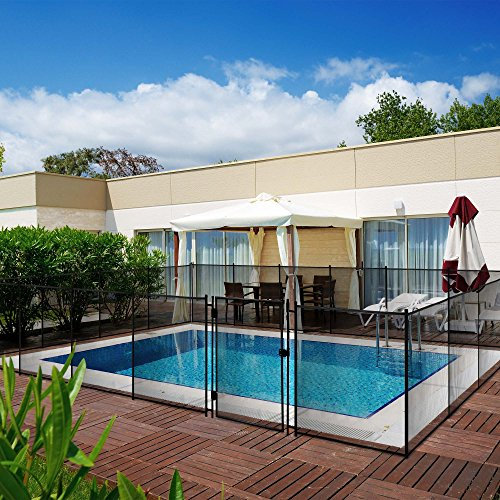Barrière de sécurité pour piscine TRAMO 5 METROS Noir (filet et poteaux)