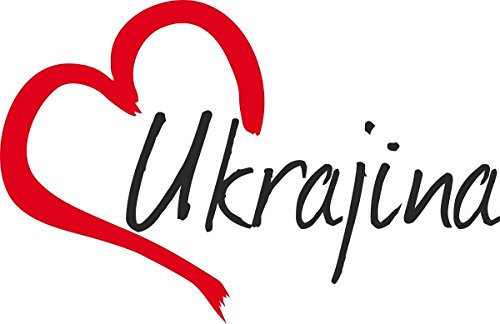 Auto Aufkleber  UKRAJINA  Herz Ukraine ca.9x14cm konturgeschnitten