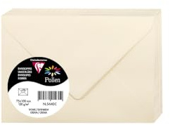 Clairefontaine 5440C - Pakung mit 20 Umschläge Pollen, 75x100mm, 120g, Miniformat, ideal für Einladungen und Korrespondenz, Elfenbein, 1 Pack