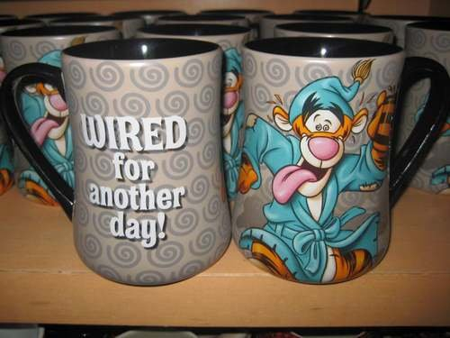 Disney Taza de café grande Tigger Wired Morning de 16 onzas