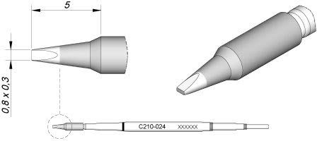 JBC C210024 Lötspitze für T210, meißel