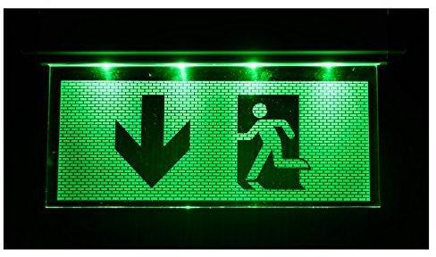 Atra Lampe pour éclairage de sortie de secours/voie d’évacuation Avec flèche vers le BAS