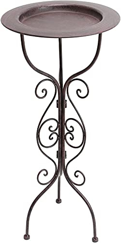 Dekoleidenschaft Metall-Ständer Country-Style schwarz, mit abnehmbarem Tablett, Beistelltisch