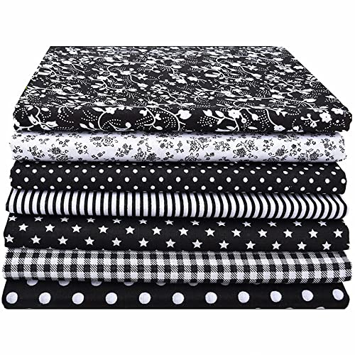 Baumwollstoff meterware Stoffpaket 7 Stück 50 x 50 cm, Nähstoffe Patchwork Stoffe 100% Baumwolle DIY Baumwolltuch, zum Nähen, Patchwork, vorgeschnittene Nähen, Scrapbooking