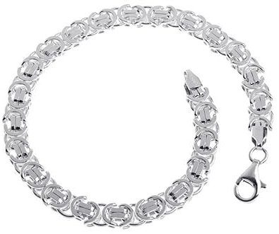 Flaches Königskette Armband 925 Silber - 6mm , Länge 16-25cm