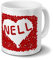 printplanet Tasse mit Namen Nell - Motiv Rosenherz - Material: Steingut - Füllvolumen: 325 ml